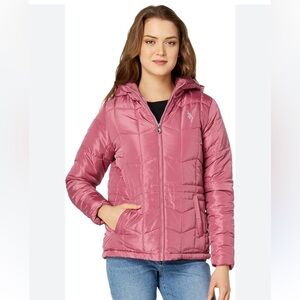 U.S. Polo Assn. Wave Quilt Cozy Jacket Oxford Rose LG women’s new hooded fuzzy